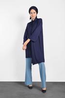 Tesettür giyim LACİVERT ALVİNA ASİMETRİK KESİMLİ TUNİK 4458