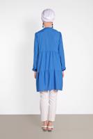 Tesettür giyim LACİVERT ALVİNA PÜSKÜL DETAYLI TUNİK 4470