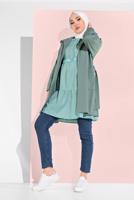 Tesettür giyim MAVİ ALVİNA PÜSKÜL DETAYLI TUNİK 4470