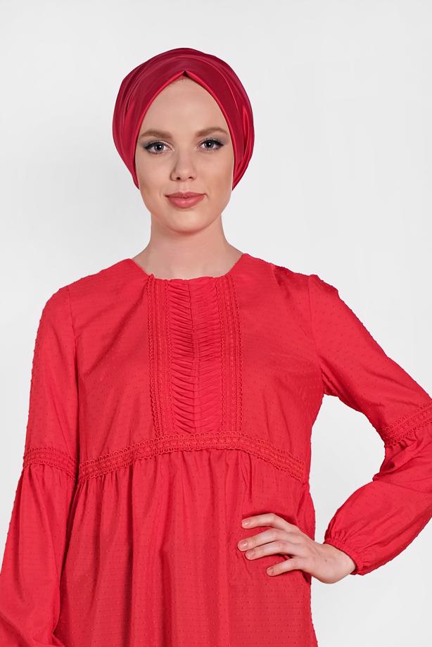 Tesettür giyim  ALVİNA ÖNÜ DANTEL DETAYLI TUNİK 4471 - TRENDTESETTÜR