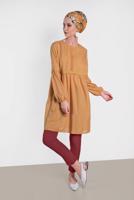 Tesettür giyim TURUNCU ALVİNA ÖNÜ DANTEL DETAYLI TUNİK 4471