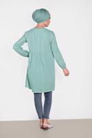 Tesettür giyim MAVİ ALVİNA ÖNÜ DANTEL DETAYLI TUNİK 4471