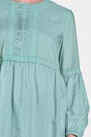 Tesettür giyim MAVİ ALVİNA ÖNÜ DANTEL DETAYLI TUNİK 4471