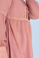 Tesettür giyim PEMBE ALVİNA ÖNÜ DANTEL DETAYLI TUNİK 4471