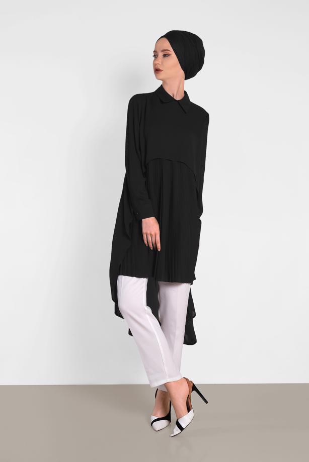 Tesettür giyim  ALVİNA ASİTMETRİK KESİM TUNİK  4474 - TRENDTESETTÜR