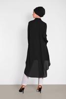 Tesettür giyim SİYAH ALVİNA ASİTMETRİK KESİM TUNİK  4474