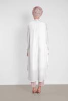 Tesettür giyim KREM ALVİNA ASİTMETRİK KESİM TUNİK  4474