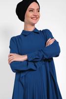 Tesettür giyim LACİVERT ALVİNA ASİTMETRİK KESİM TUNİK  4474