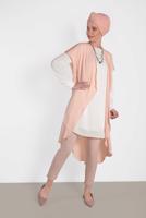 Tesettür giyim PUDRA ALVİNA İKİLİ OMUZ DETAYLI TUNİK 4475