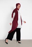 Tesettür giyim KIRMIZI ALVİNA İKİLİ OMUZ DETAYLI TUNİK 4475