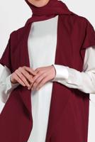 Tesettür giyim KIRMIZI ALVİNA İKİLİ OMUZ DETAYLI TUNİK 4475