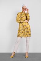 Tesettür giyim SARI ALVİNA LEOPAR DESENLİ TUNİK 4492
