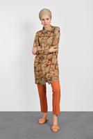 Tesettür giyim KAHVE ALVİNA LEOPAR DESENLİ TUNİK 4492