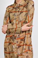 Tesettür giyim KAHVE ALVİNA LEOPAR DESENLİ TUNİK 4492