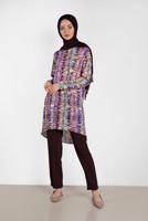 Tesettür giyim MOR ALVİNA ÇOK RENKLİ TUNİK 4493