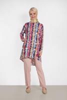 Tesettür giyim FUŞYA ALVİNA ÇOK RENKLİ TUNİK 4493
