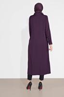 Tesettür giyim MOR ALVİNA KLASİK YANLARI YIRTMAÇLI TUNİK 4854