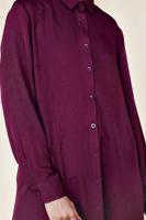 Tesettür giyim MOR ALVİNA KLASİK YANLARI YIRTMAÇLI TUNİK 4854