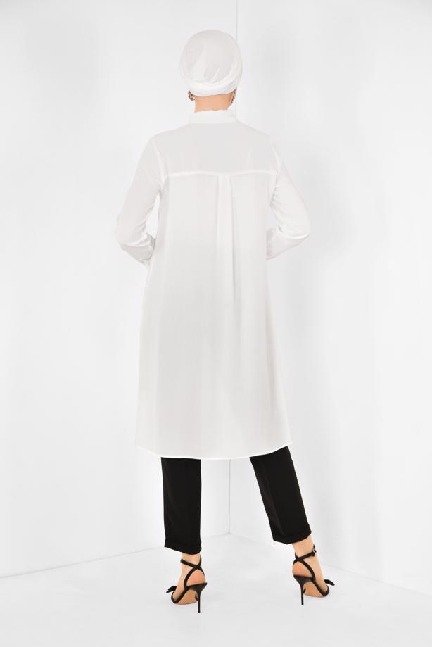 Tesettür giyim  ALVİNA CEP DETAYLI TUNİK 4884 - TRENDTESETTÜR