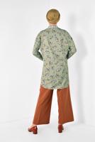 Tesettür giyim YEŞİL ALVİNA YAKASI VE MANŞETLERİ EKOSELİ TUNİK 4909 