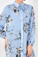 Tesettür giyim MAVİ ALVİNA ARKASI BÜZGÜLÜ TUNİK 4910