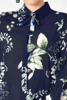 Tesettür giyim LACİVERT ALVİNA ARKASI BÜZGÜLÜ TUNİK 4910