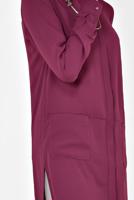 Tesettür giyim MOR ARKASI UZUN YAKA AKSESUAR DETAYLI TUNİK 4925