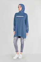 Vêtements hijab BLEU MARINE SWEAT À CAPUCHE IMPRIMÉE 5136