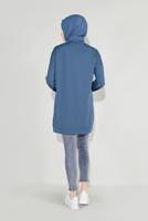 Vêtements hijab BLEU MARINE SWEAT À CAPUCHE IMPRIMÉE 5136