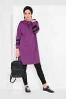 Vêtements hijab POURPRE SWEAT À CAPUCHE À SEQUINS 5606 