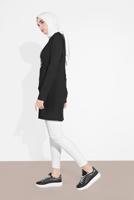 Tesettür giyim SİYAH YAPRAK DESENLİ TUNİK 6207