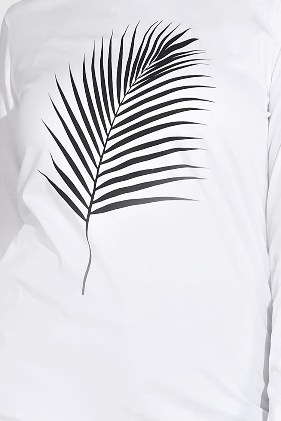 Tesettür giyim BEYAZ YAPRAK DESENLİ TUNİK 6207