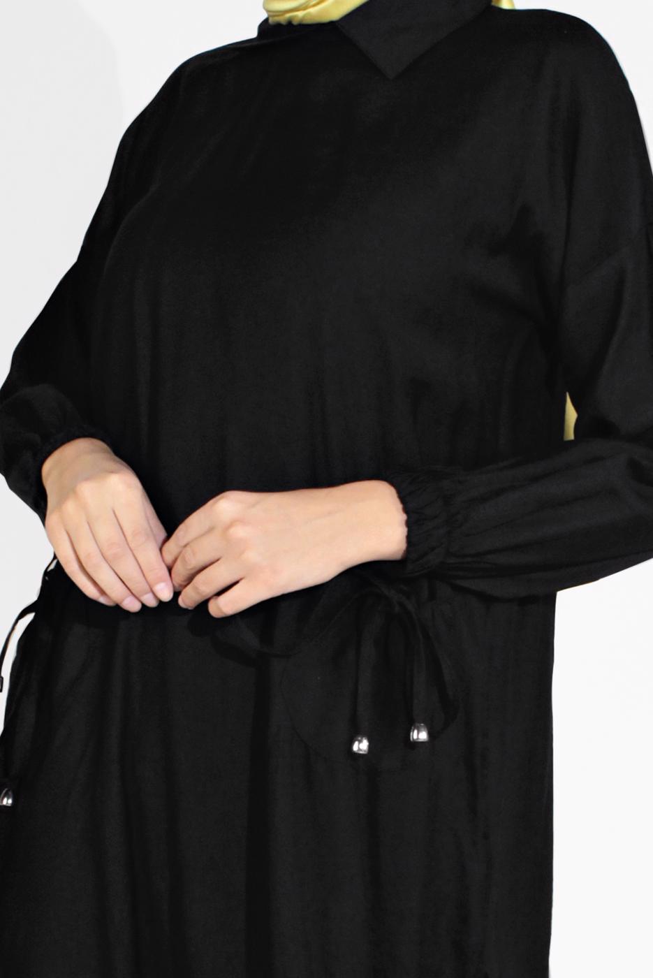 Vêtements hijab NOIR TUNIQUE AVEC POCHES 7185 