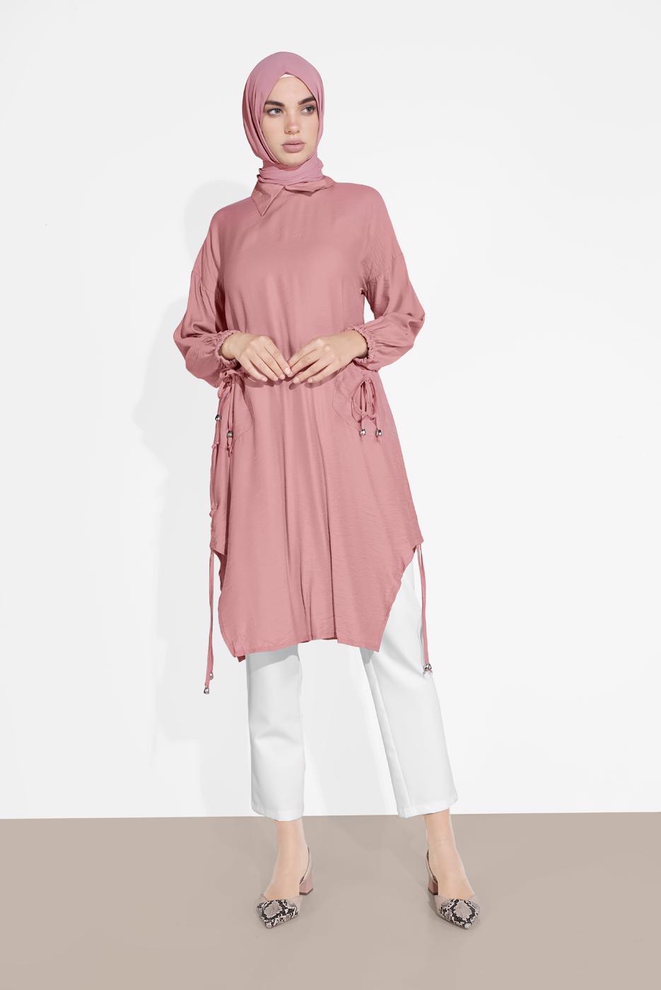 Vêtements hijab POUDRE TUNIQUE AVEC POCHES 7185 