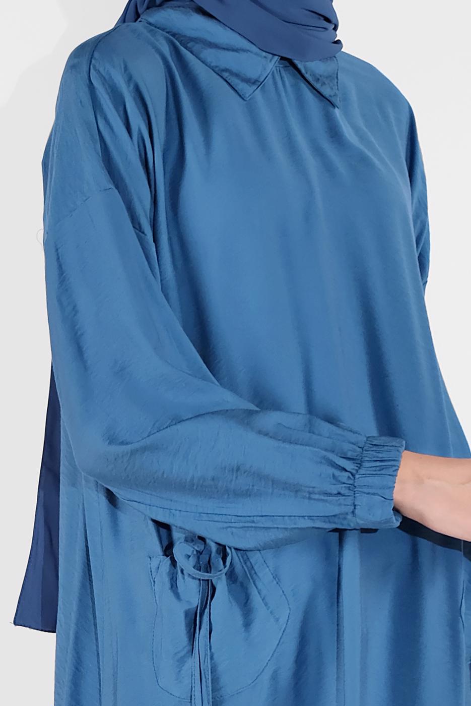 Hijab clothing NAVY BLUE TUNIC WITH POCKETS 7185