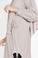 Vêtements hijab BEIGE TUNIQUE AVEC POCHES 7185 