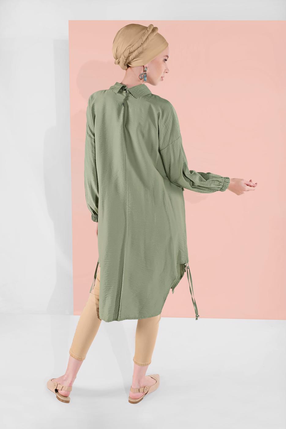 Vêtements hijab VERT TUNIQUE AVEC POCHES 7185 