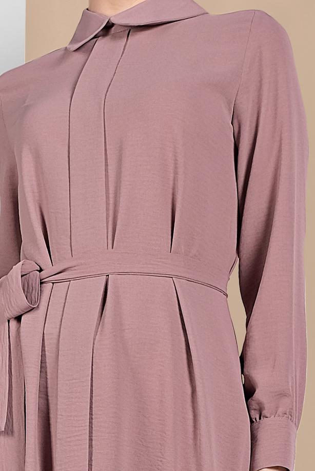 Vêtements hijab  RUFFLE-HEM BELTED TUNIC 7655  - TRENDTESETTÜR
