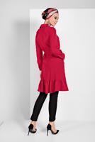 Hijab clothing FUCHSIA RUFFLE-HEM BELTED TUNIC 7655 