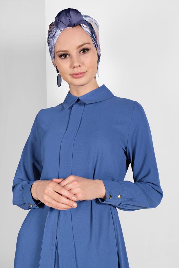 Vêtements hijab  RUFFLE-HEM BELTED TUNIC 7655  - TRENDTESETTÜR