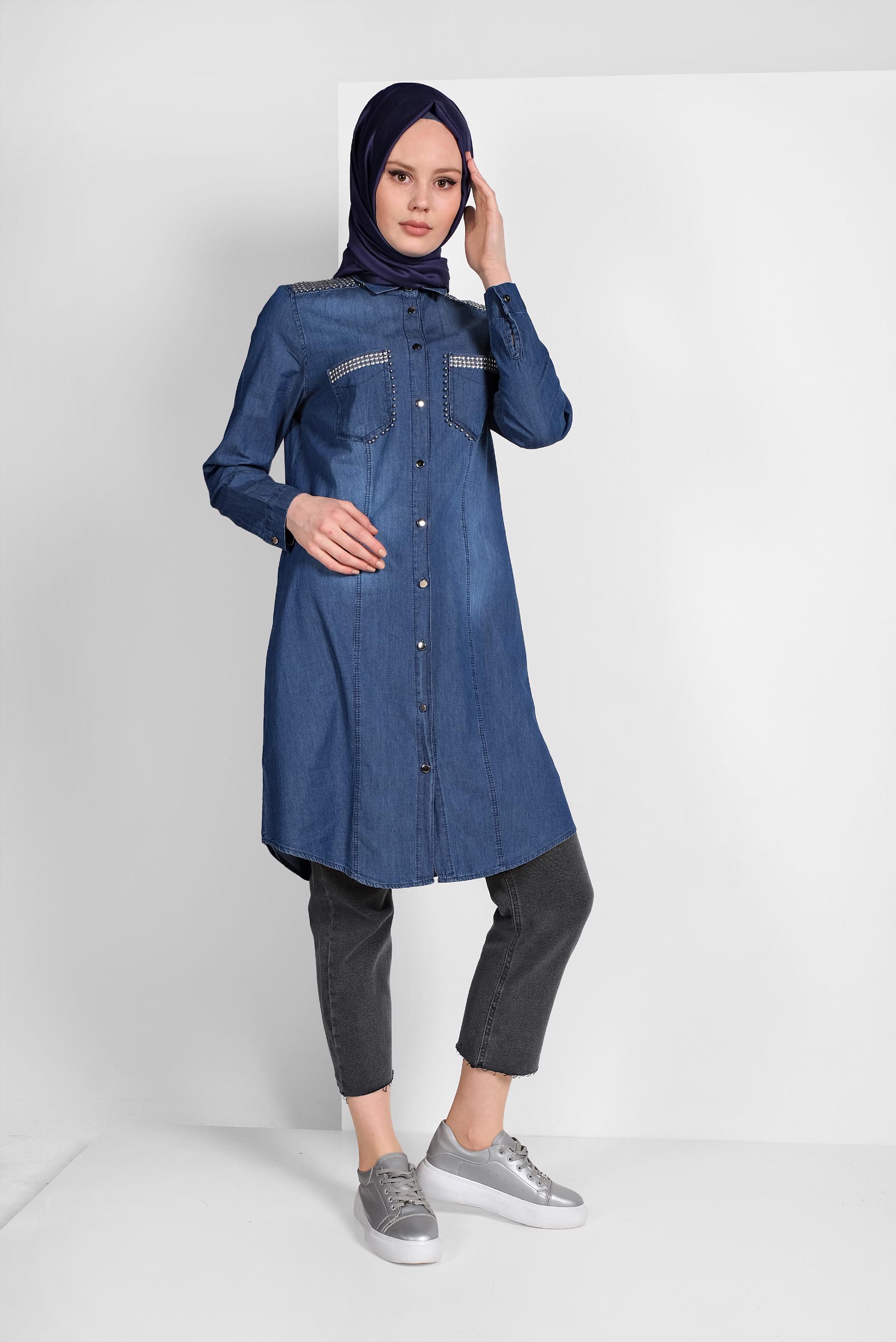 gümüş cep detaylı denimler