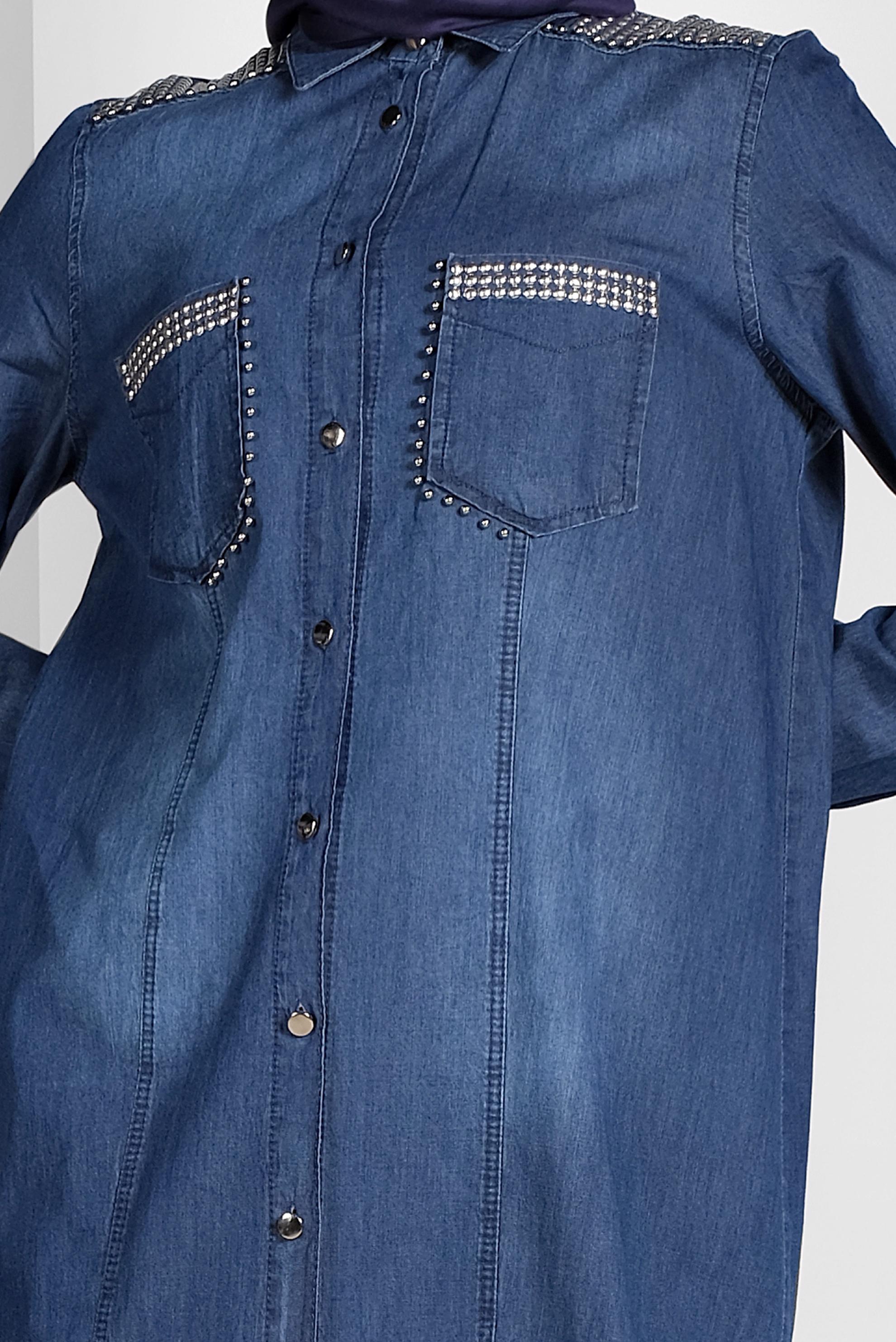 gümüş cep detaylı denimler