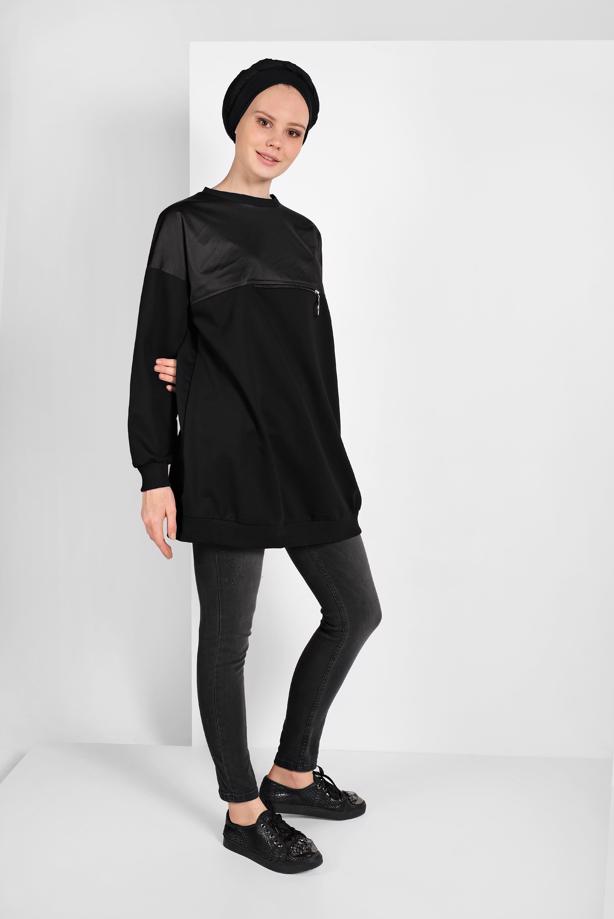 Hijab clothing  ZIPPED SWEATSHIRT 8152 - TRENDTESETTÜR