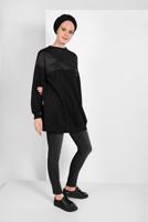 Hijab clothing BLACK ZIPPED SWEATSHIRT 8152