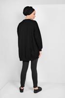Hijab clothing BLACK ZIPPED SWEATSHIRT 8152