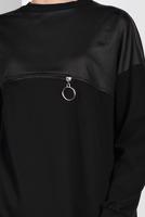 Hijab clothing BLACK ZIPPED SWEATSHIRT 8152