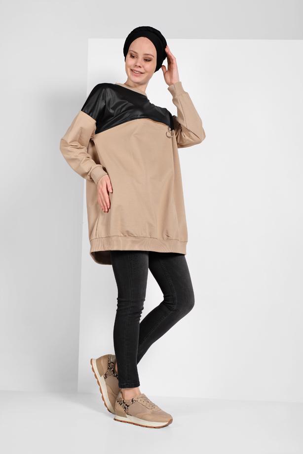 Hijab clothing  ZIPPED SWEATSHIRT 8152 - TRENDTESETTÜR