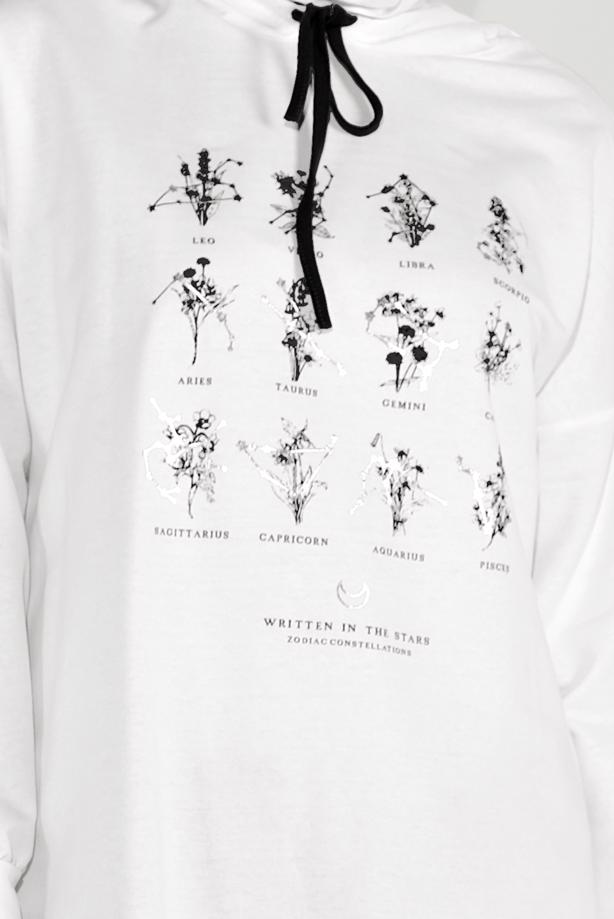 Vêtements hijab CRÈME TUNIQUE IMPRIMÉE À CAPUCHE 8236 - TRENDTESETTÜR