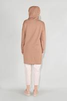 Vêtements hijab BEIGE TUNIQUE IMPRIMÉE À CAPUCHE 8236