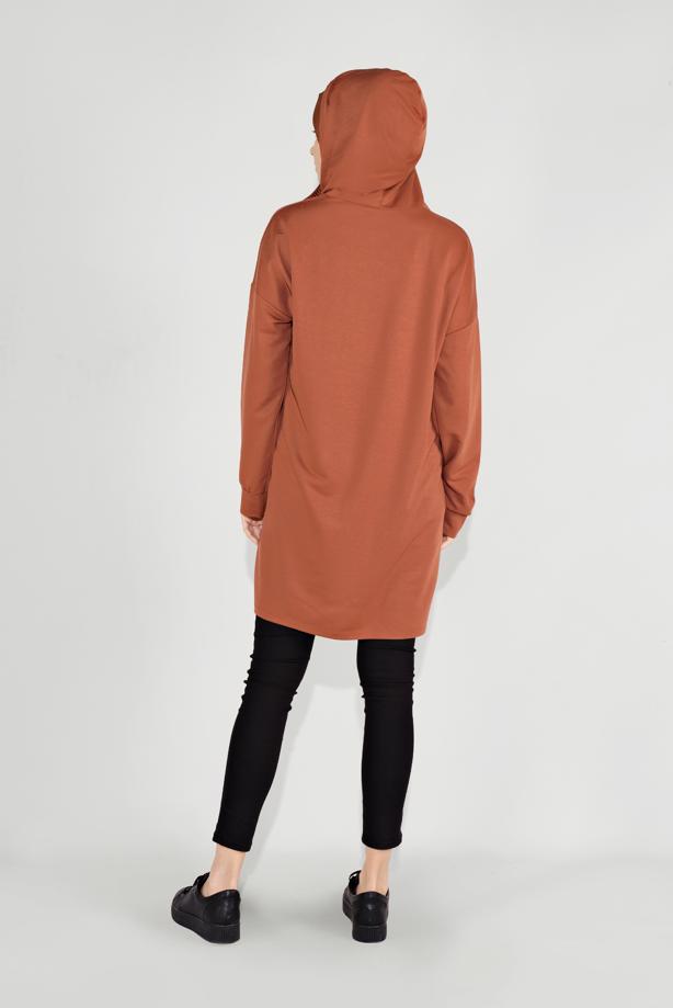 Vêtements hijab TABA TUNIQUE IMPRIMÉE À CAPUCHE 8236 - TRENDTESETTÜR